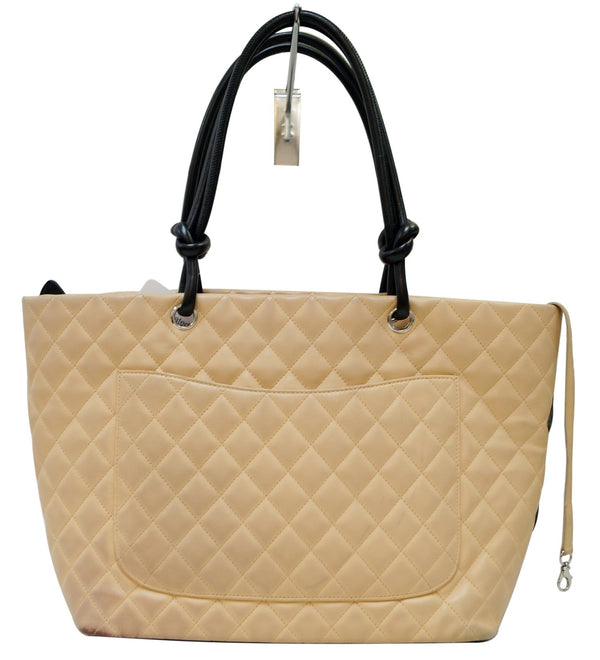 CHANEL Beige/Black Ligne Cambon Large Tote Bag