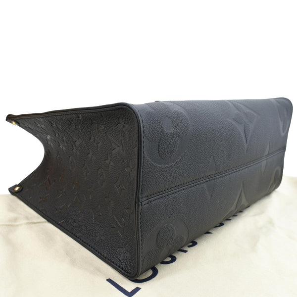 LOUIS VUITTON Onthego MM Giant Monogram Empreinte Leather Tote Shoulder Bag Black