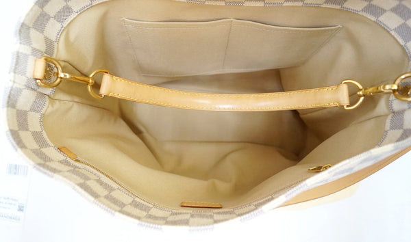 LOUIS VUITTON Damier Azur Soffi White Shoulder Handbag