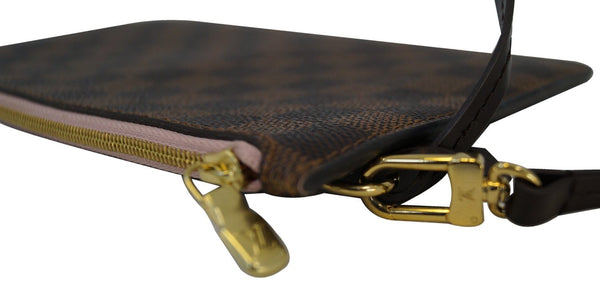 LOUIS VUITTON Damier Ebene Pink Pochette Pouch For Neverfull
