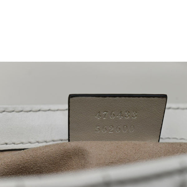 GUCCI GG Marmont Super Mini Matelasse Leather Shoulder Bag White 476433