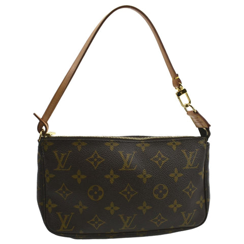 LOUIS VUITTON Pochette Monogram Canvas Accessoires Pouch Brown