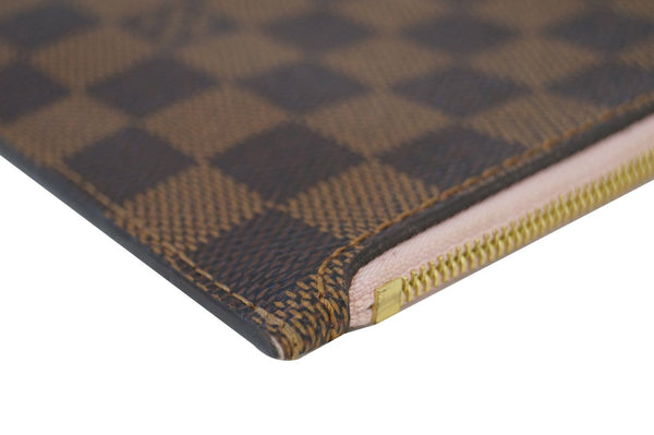 LOUIS VUITTON Damier Ebene Pink Pochette Pouch For Neverfull