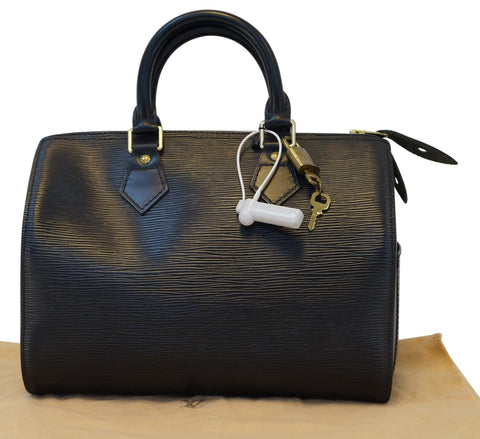 LOUIS VUITTON Used HandBag Black Epi Leather Speedy 25 Satchel