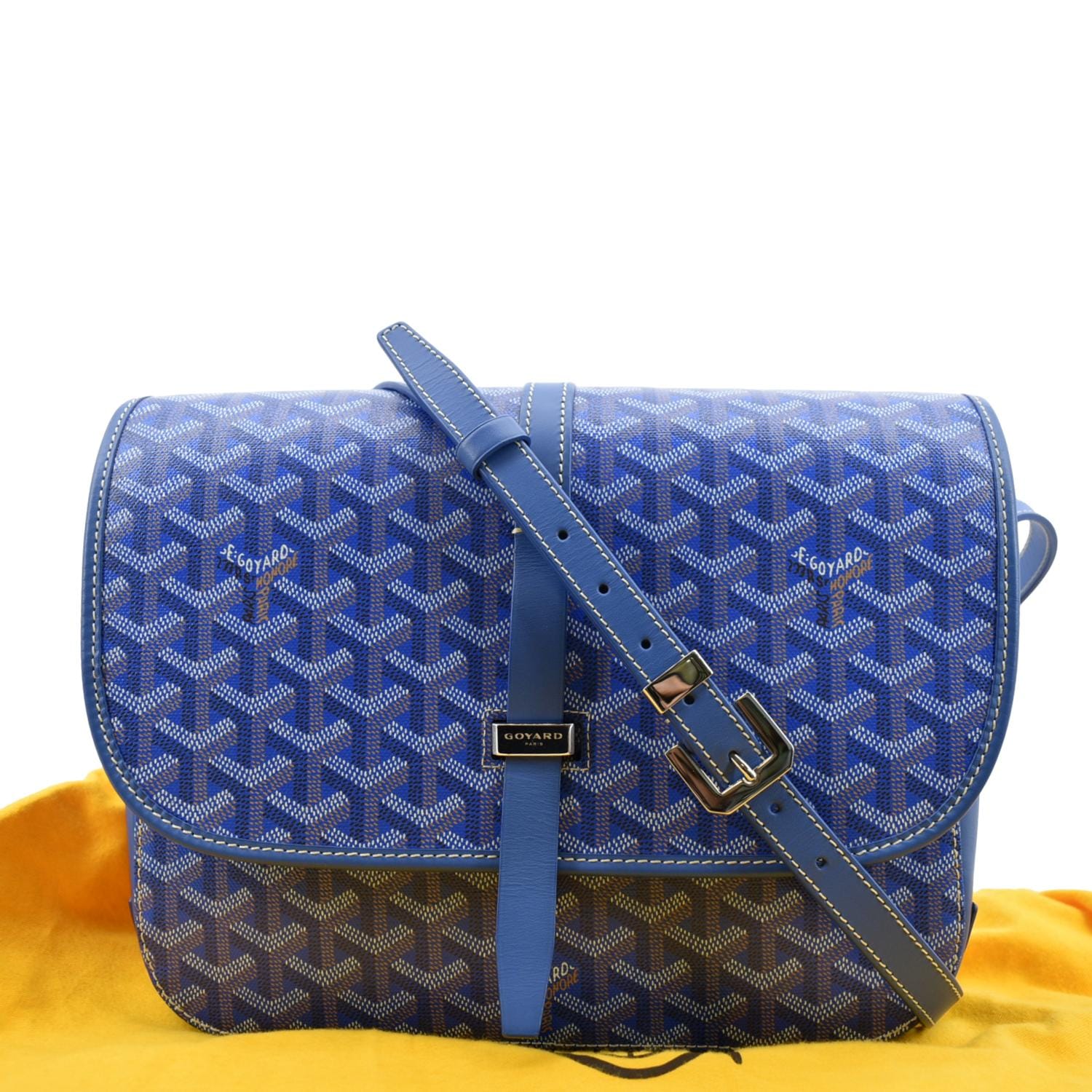 GOYARD Goyardine Belvedere MM Messenger Bag Sky Blue 429917