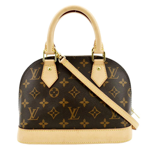 LOUIS VUITTON Alma BB Monogram Canvas Satchel Crossbody Bag Brown