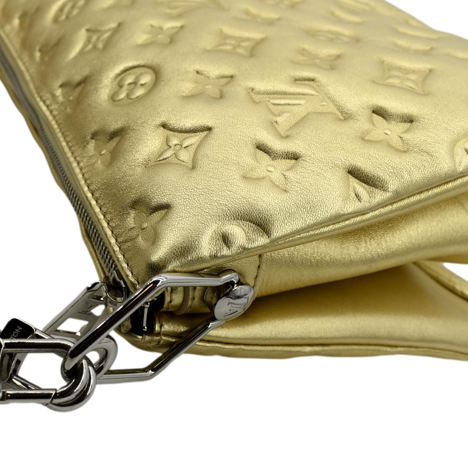 Louis Vuitton Coussin Bag Monogram Embossed Lambskin PM Silver