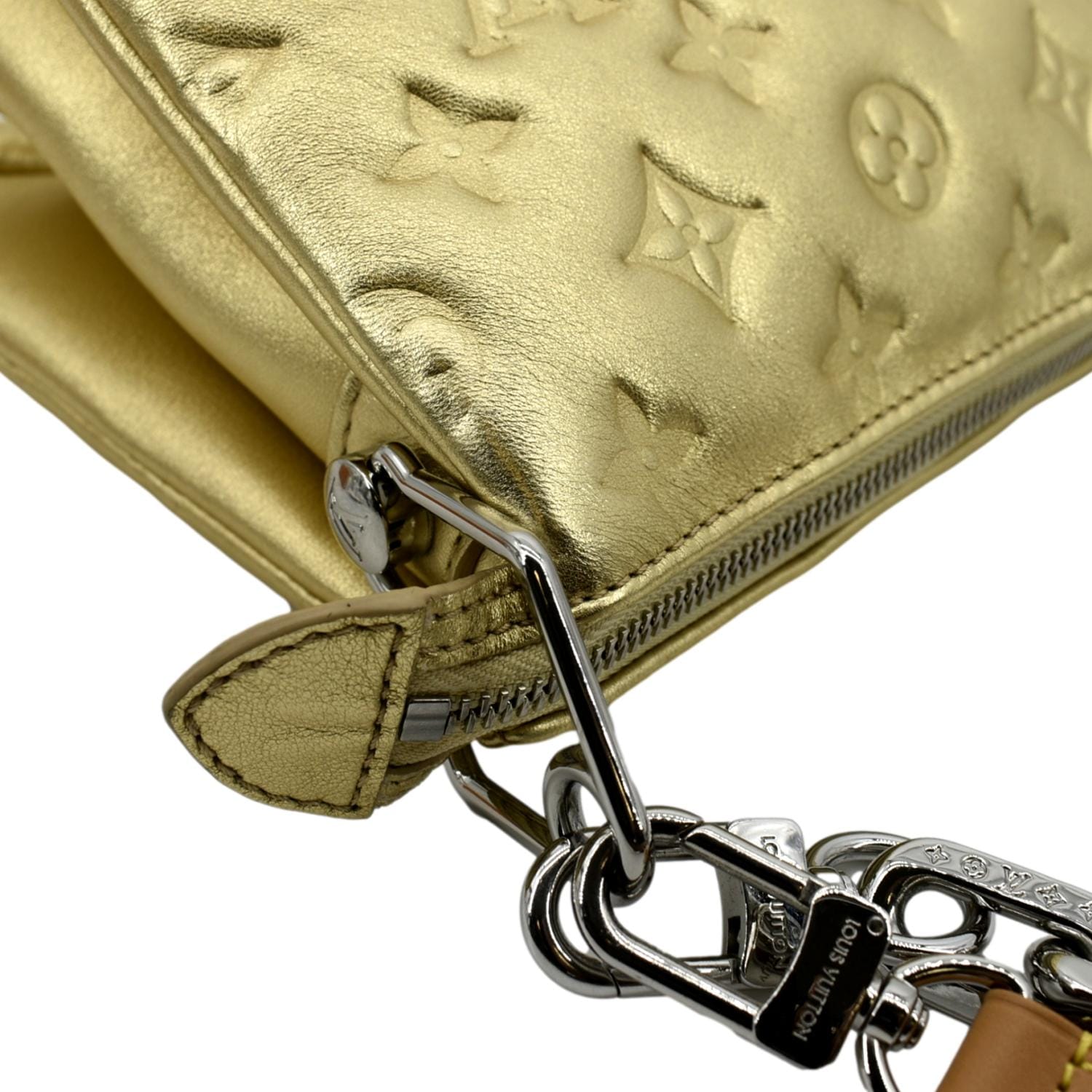 Louis+Vuitton+Pochette+Coussin+Shoulder+Bag+Gold+Leather for sale