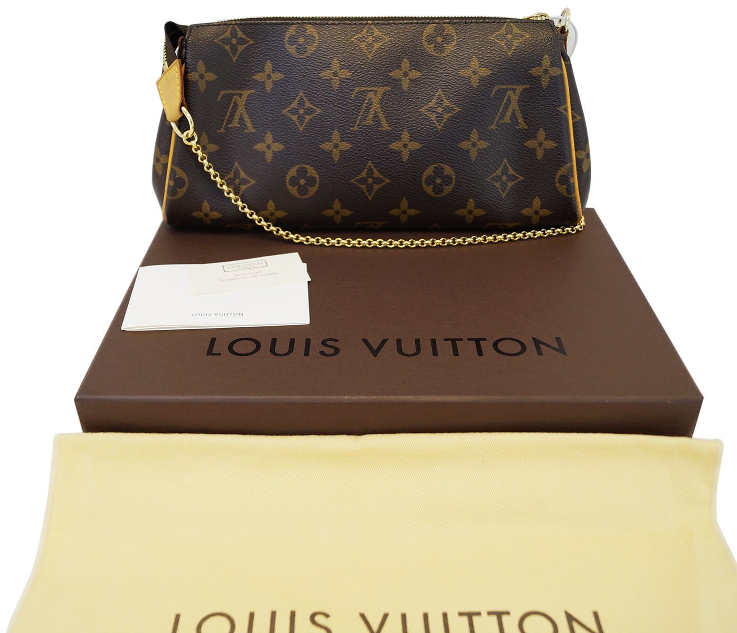 LOUIS VUITTON Monogram Eva Chain Strap Clutch Shoulder Bag