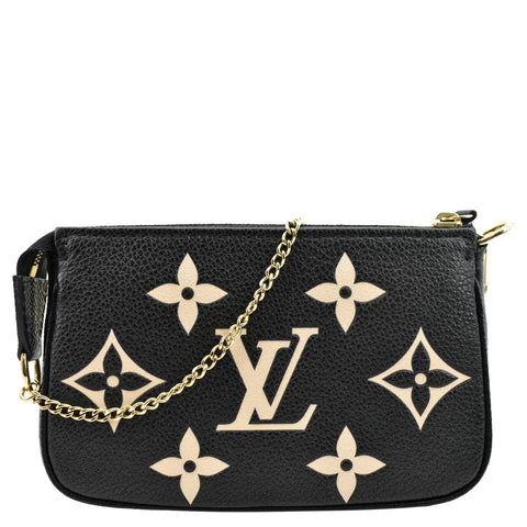 LOUIS VUITTON Mini Pochette Bicolor Monogram Empreinte Accessoires Pouch Black