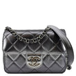 CHANEL Like a Wallet Quilted Lambskin Leather Shoulder Bag Gunmetal Metallic