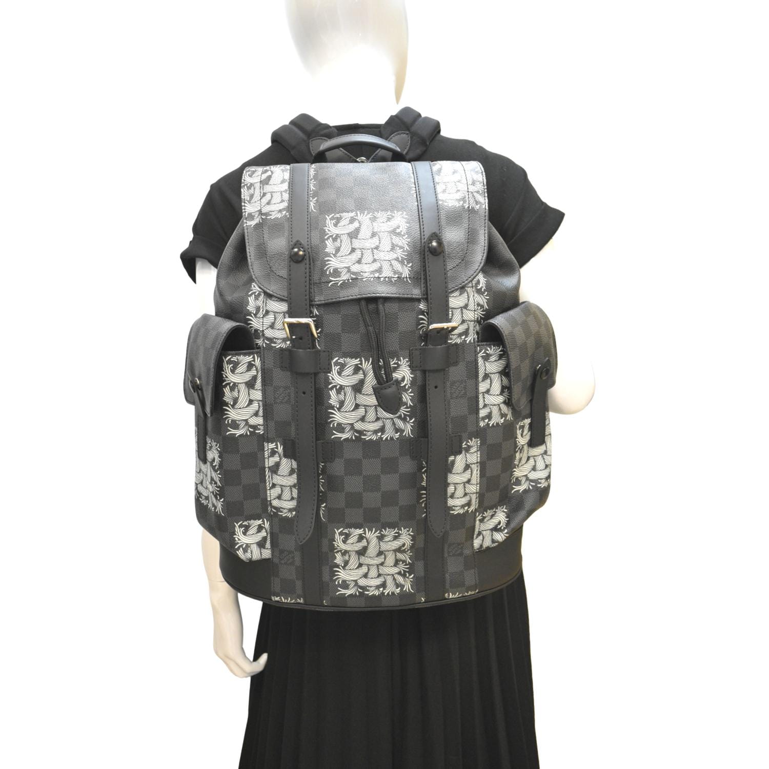 louis vuitton backpack christopher white black Louis Vuitton Christopher Nemeth Damier Backpack Bag