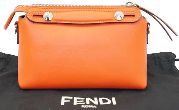FENDI Orange Leather By the Way Mini Shoulder Crossbody Bag