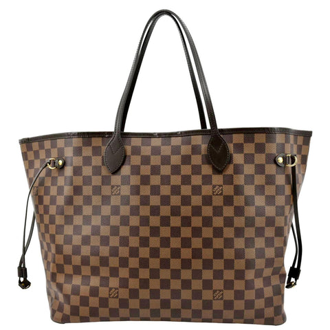 LOUIS VUITTON Neverfull GM Damier Ebene Tote Shoulder Bag Brown