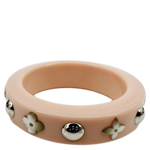 LOUIS VUITTON Monogram Flower Light Pink Bangle Bracelet