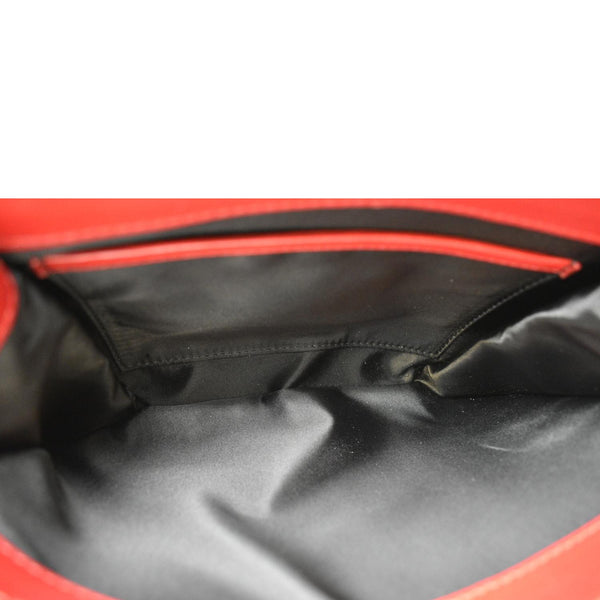 Versace Medusa Calfskin Leather Chain Clutch Bag Red - Inside