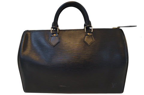 LOUIS VUITTON Epi Leather Black Speedy 35 Satchel Bag