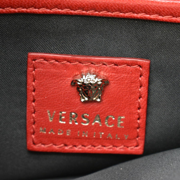 Versace Medusa Calfskin Leather Chain Clutch Bag Red - Made In Italy
