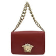 Versace Medusa Calfskin Leather Chain Clutch Bag Red - Front