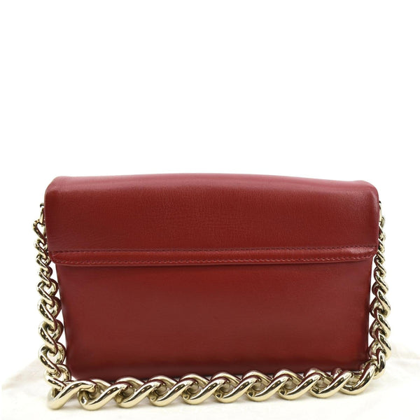 Versace Medusa Calfskin Leather Chain Clutch Bag Red - Back