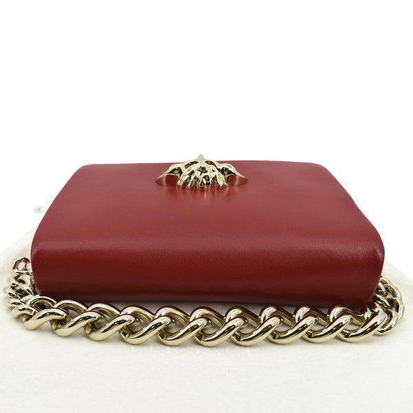 Versace Medusa Calfskin Leather Chain Clutch Bag Red - Top 