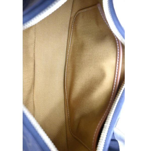 Celine Ava Triomphe Canvas Calfskin Shoulder Bag Tan - Open