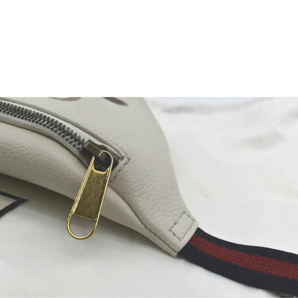 GUCCI Print Small Leather Belt Waist Bum Bag White 527792