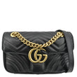 Gucci GG Marmont Mini Leather Shoulder Bag Black - Front