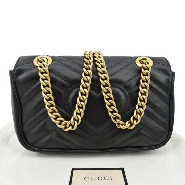Gucci GG Marmont Mini Leather Shoulder Bag Black - Back