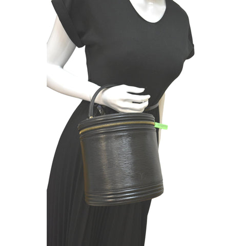 Louis Vuitton Cannes Epi Leather Vanity Bag Black - Full View