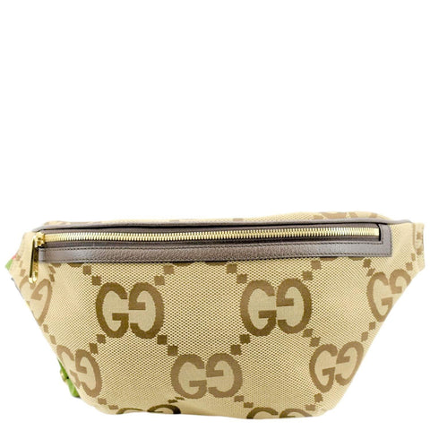 GUCCI Jumbo GG Canvas Leather Belt Bag Brown 696031