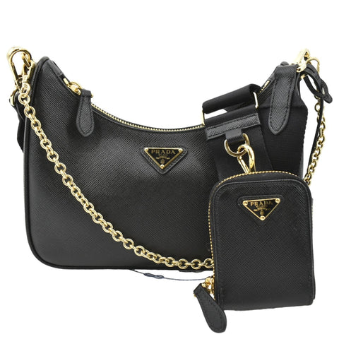 PRADA Re-Edition 2005 Saffiano Leather Shoulder Bag Black