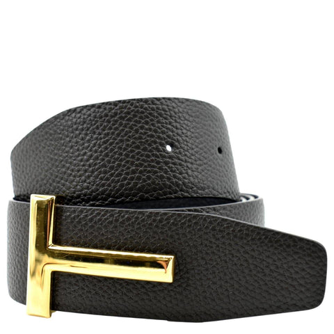 TOM FORD T Icon Reversible Leather Belt Black Size 110