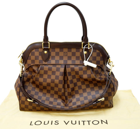 LOUIS VUITTON Damier Ebene Trevi GM 2way Shoulder Handbag