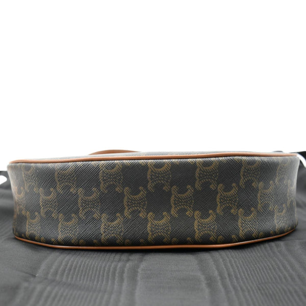 Celine Ava Triomphe Canvas Calfskin Shoulder Bag Tan - Bottom