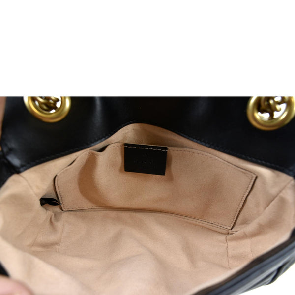Gucci GG Marmont Mini Leather Shoulder Bag Black - Inside