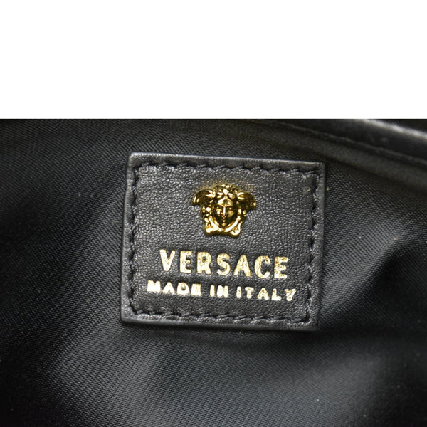 Versace Medusa Calfskin Leather Chain Clutch Bag Black - Made In Italy