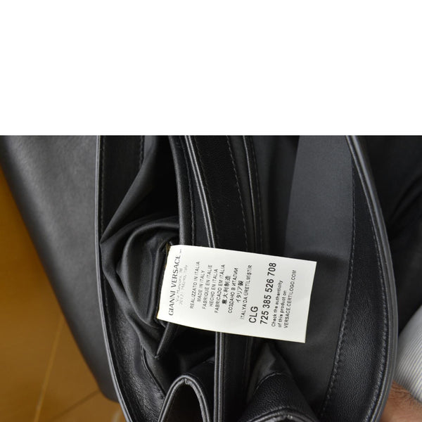 Versace Medusa Calfskin Leather Chain Clutch Bag Black - Tag