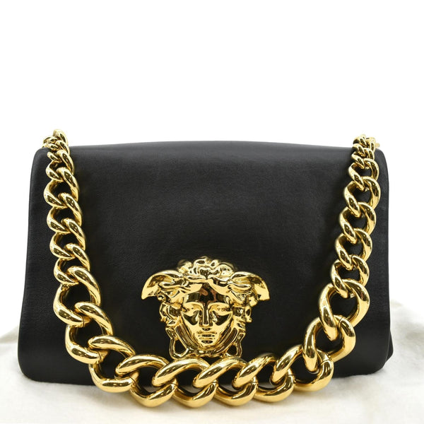 Versace Medusa Calfskin Leather Chain Clutch Chanel Bag Black - Product