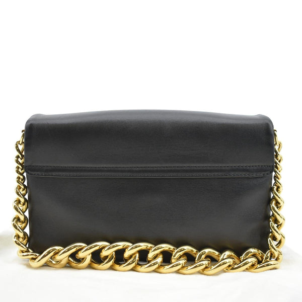 Versace Medusa Calfskin Leather Chain Clutch Chanel Bag Black - Back