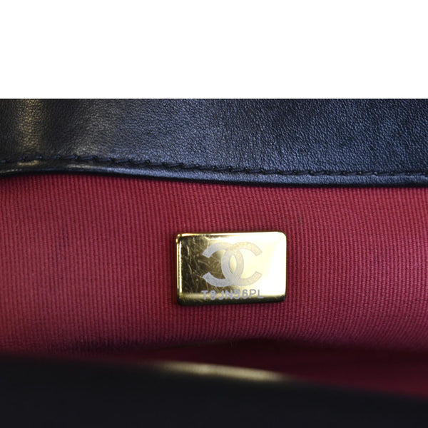 CHANEL 19 Flap Quilted Lambskin Leather Shoulder Bag Black