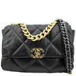 CHANEL 19 Flap Quilted Lambskin Leather Shoulder Bag Black