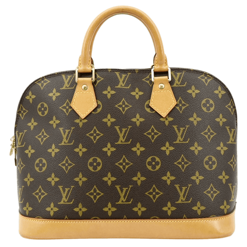 LOUIS VUITTON Alma PM Monogram Canvas Satchel Bag Brown