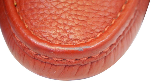 GUCCI Trademark Logo Drivers Loafers Shoes Red Size 10.1/2