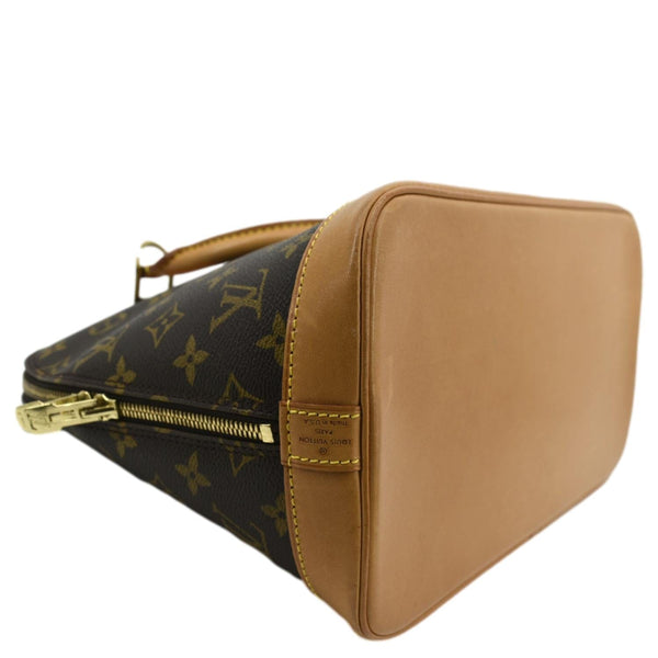 LOUIS VUITTON Alma PM Monogram Canvas Satchel Bag Brown