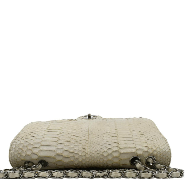 Chanel Flap Python Leather Crossbody Bag Ivory - Top