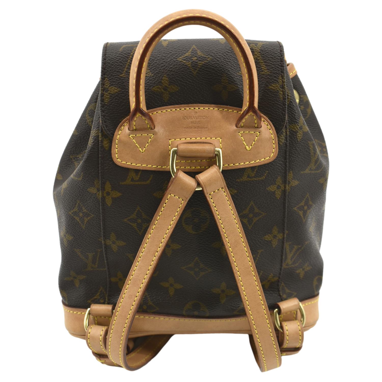 LOUIS VUITTON Mini Montsouris Monogram Canvas Backpack Bag Brown