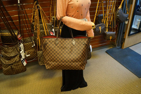 LOUIS VUITTON Damier Ebene Neverfull GM Tote Bag