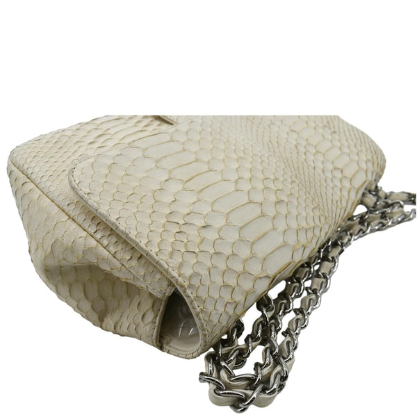 Chanel Flap Python Leather Crossbody Bag Ivory - Top Right