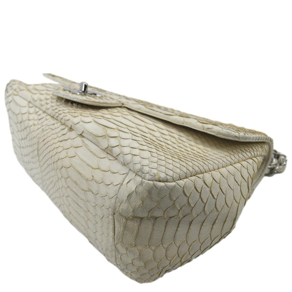 Chanel Flap Python Leather Crossbody Bag Ivory - Bottom Right